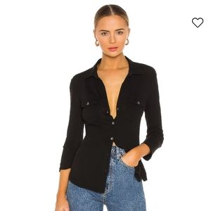 James Perse contrast panel shirt